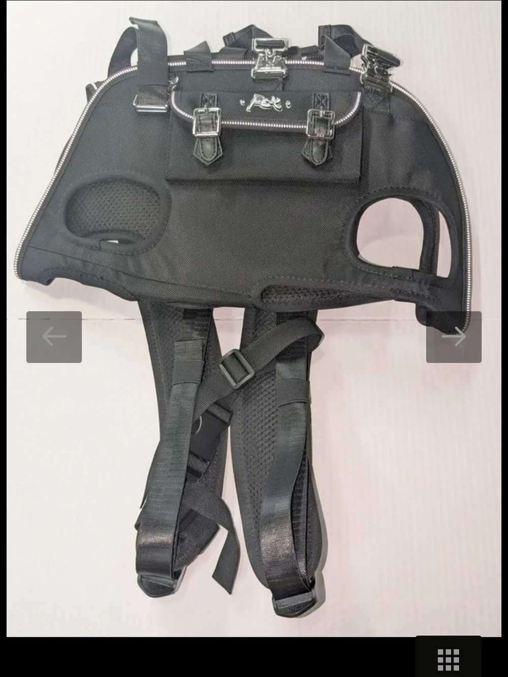 Black Pet Backpack Carrier with Vent Holes - Frenchie
